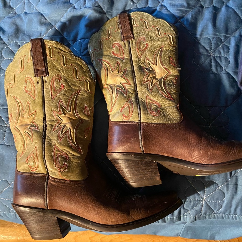 Ariat Brown and Tan Heeled Boots